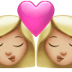 👩🏼‍❤️‍💋‍👩🏼 kiss: woman, woman, medium-light skin tone display on Apple